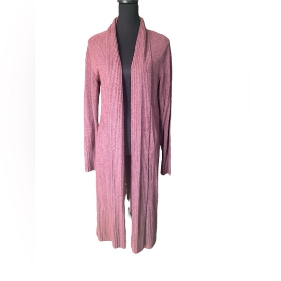 Barefoot Dreams CozyChic Lite Catalina Long Cardigan Sweater, Size Large, Garnet - Picture 4 of 10